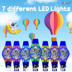 SPIKY Analog Watch for Kids | 3D Cartoon | 7 Multicolor LED Luminous Lights with Silicone Strap | Unisex Best Birthday Gift | Analogue Wrist Watches for Boys & Girls | Age 3-10 yrs
