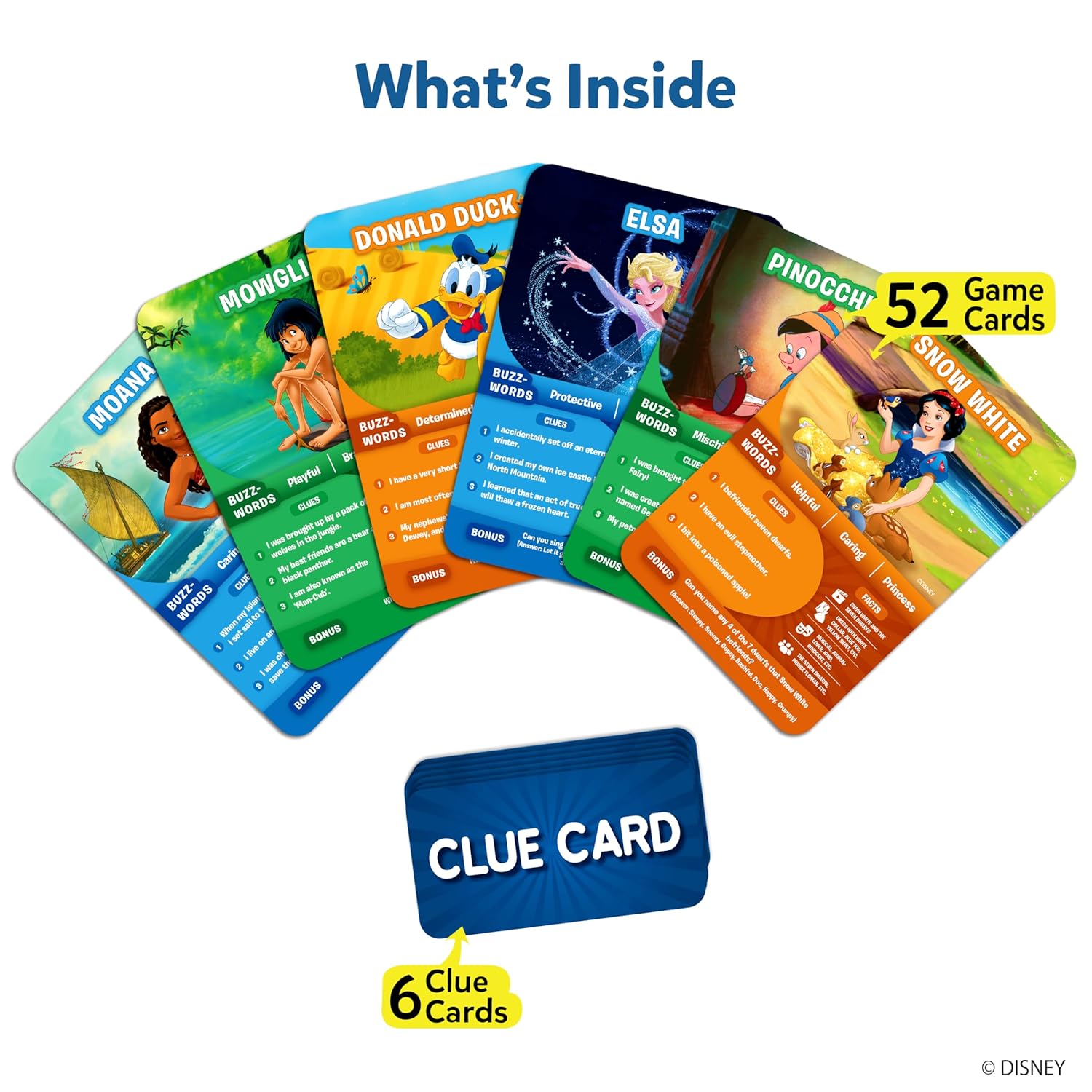 Skillmatics Guess in 10 Disney, Card Game for Girls, Boys, Kids, Teens, Adults, Who Love Cinderella, Mickey Mouse, Moana, Gifts for Ages 6, 7, 8, 9 and Up
