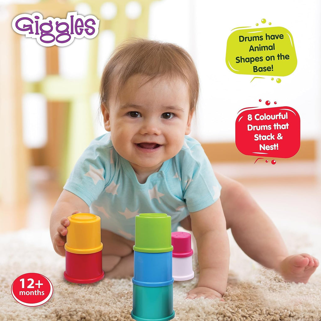 Giggles Funskool Stack N Nest, Nesting & Stackable Toy Blocks for Kids, Encourages Learning & Development, Fun Activity for Babies, Gift Set for Kid, Age 6+ Months