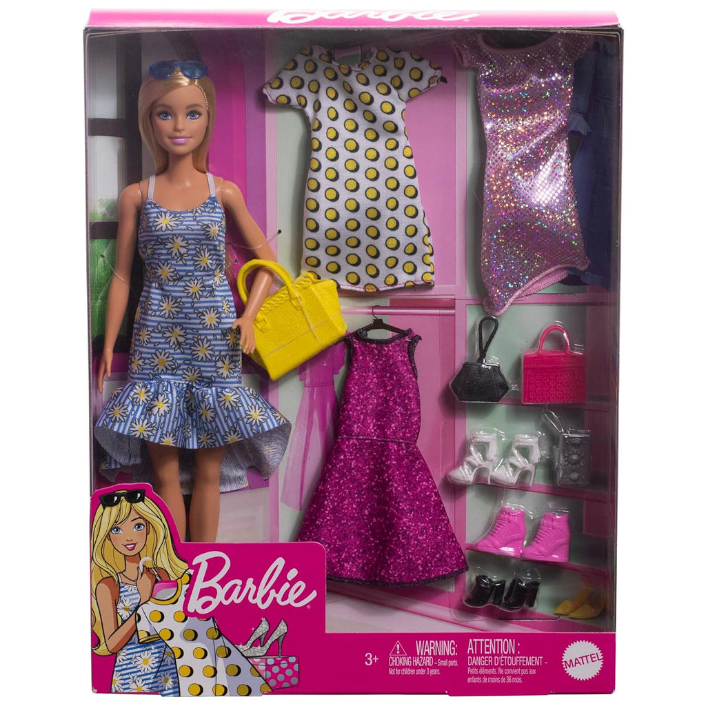 BARBIE® Doll with Clothes and Accessories for 4 Complete Outfits, Gift for 3 to 8 Year Olds