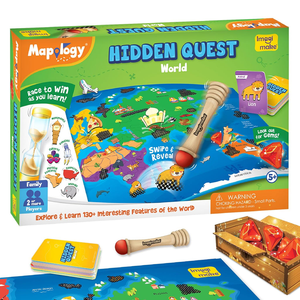 Imagimake Mapology Tales of Ramayana | 3-in-1 Fun Family Board Game | Magnetic Path Puzzle | Ramayana Storybook | Trump Cards| Gifts for Kids Age 8,9,10,11,12