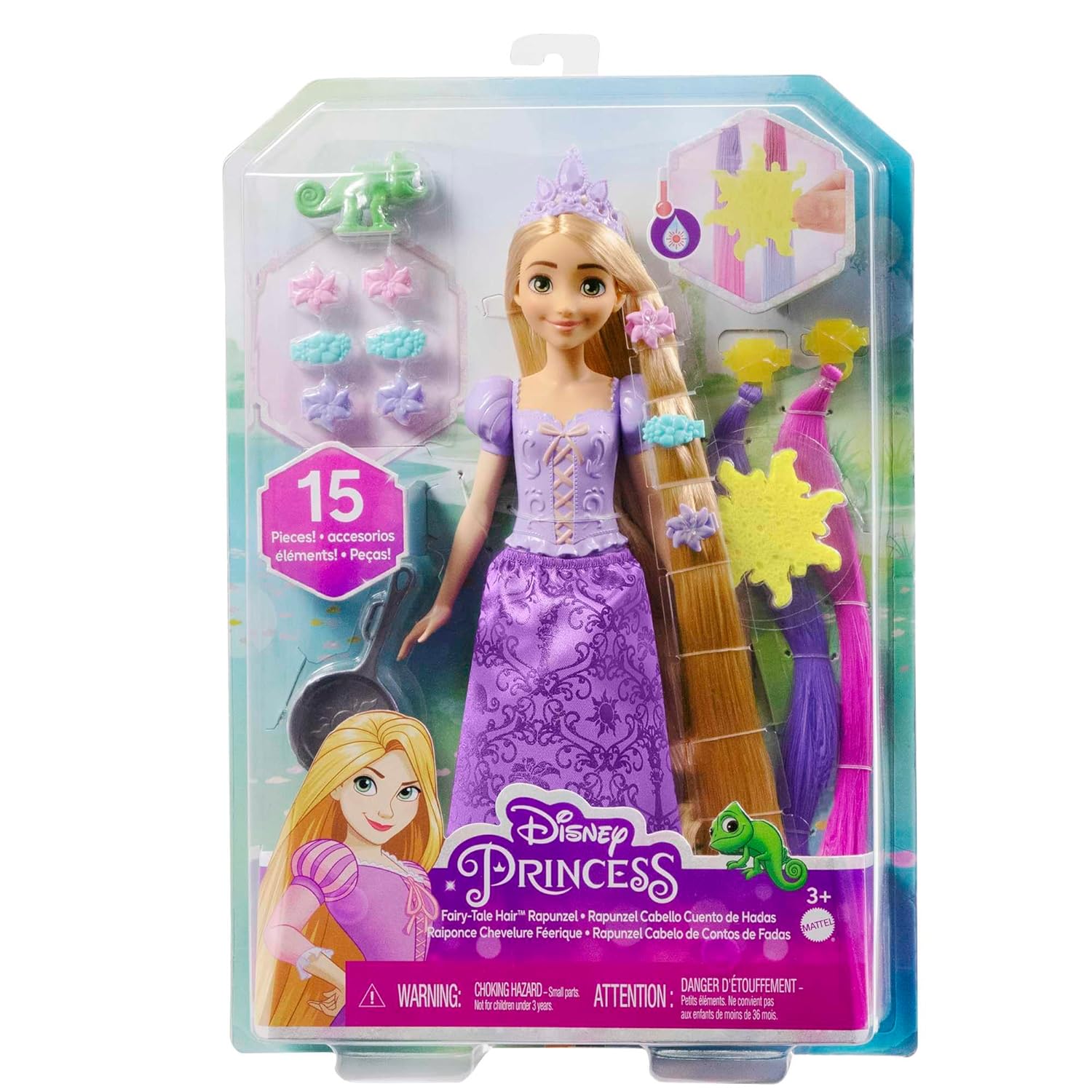 Disney Princess Toys, Rapunzel Doll with Color-Change Hair Extensions and Hair-Styling Pieces, Inspired by The Movie​​