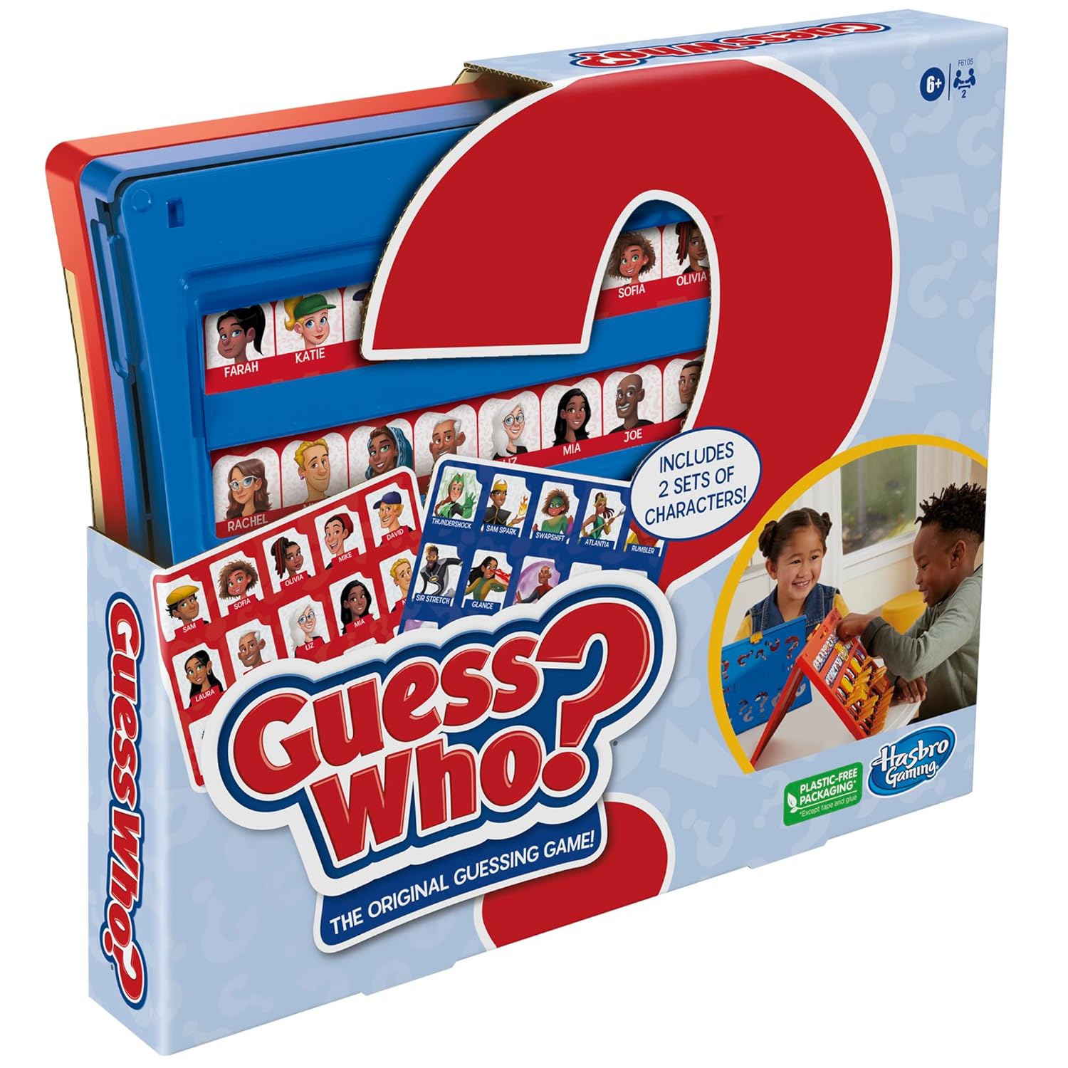 Hasbro Guess Who? Original, Easy to Load Frame, Double-Sided Character Sheet, 2 Player Board Games for Kids, Guessing Games for Families, Ages 6 and Up