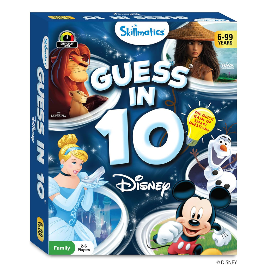 Skillmatics Guess in 10 Disney, Card Game for Girls, Boys, Kids, Teens, Adults, Who Love Cinderella, Mickey Mouse, Moana, Gifts for Ages 6, 7, 8, 9 and Up