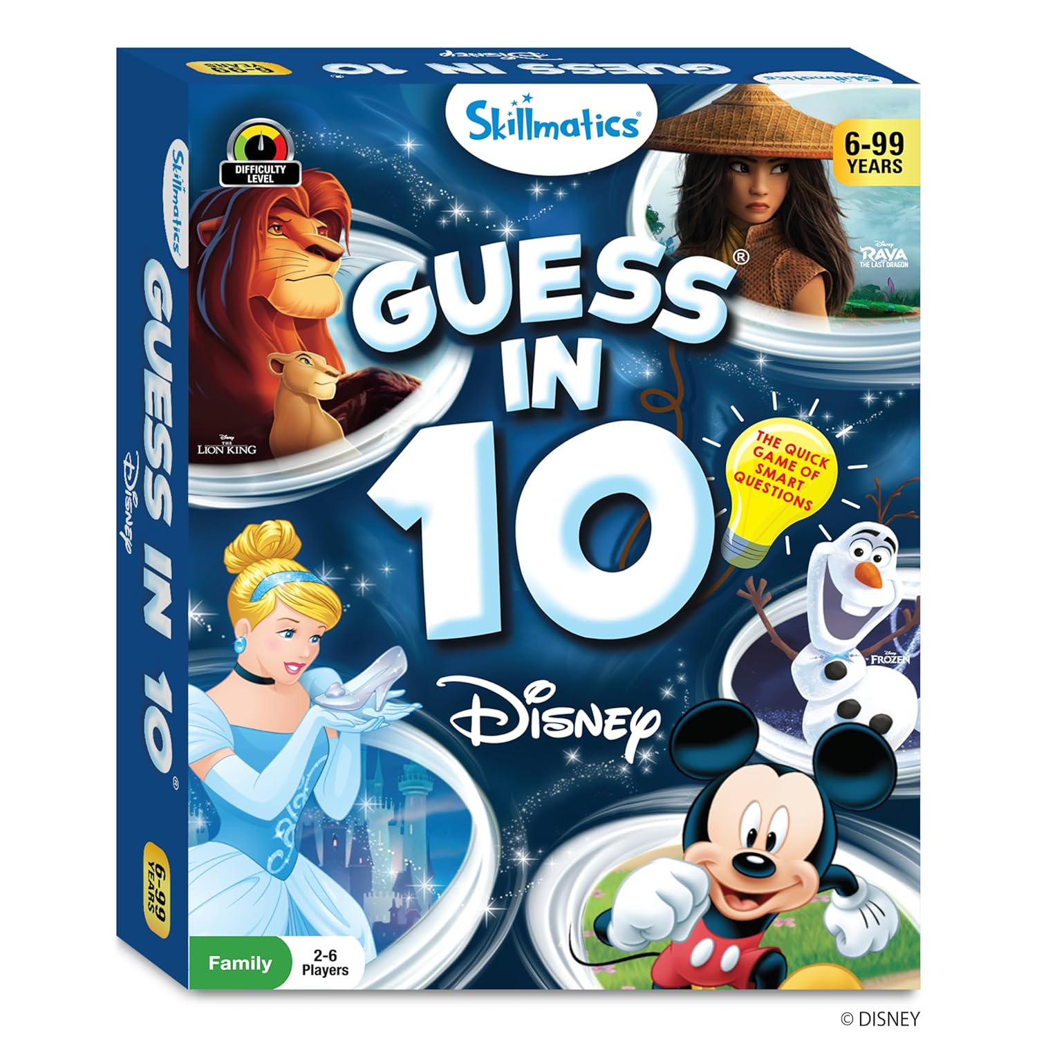 Skillmatics Guess in 10 Disney, Card Game for Girls, Boys, Kids, Teens, Adults, Who Love Cinderella, Mickey Mouse, Moana, Gifts for Ages 6, 7, 8, 9 and Up