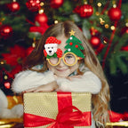 Glitter Reindeer Christmas Goggles Eye Glasses Xmas Party Props Costume Favors Christmas Gift For Kids Xmas Party Accessories Unisex celebration item