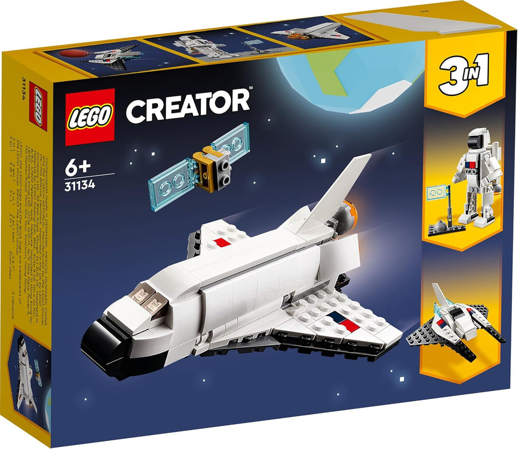LEGO Creator Space Shuttle 31134 Building Toy Set with Astronaut and Spaceship Models for Kids Aged 6+