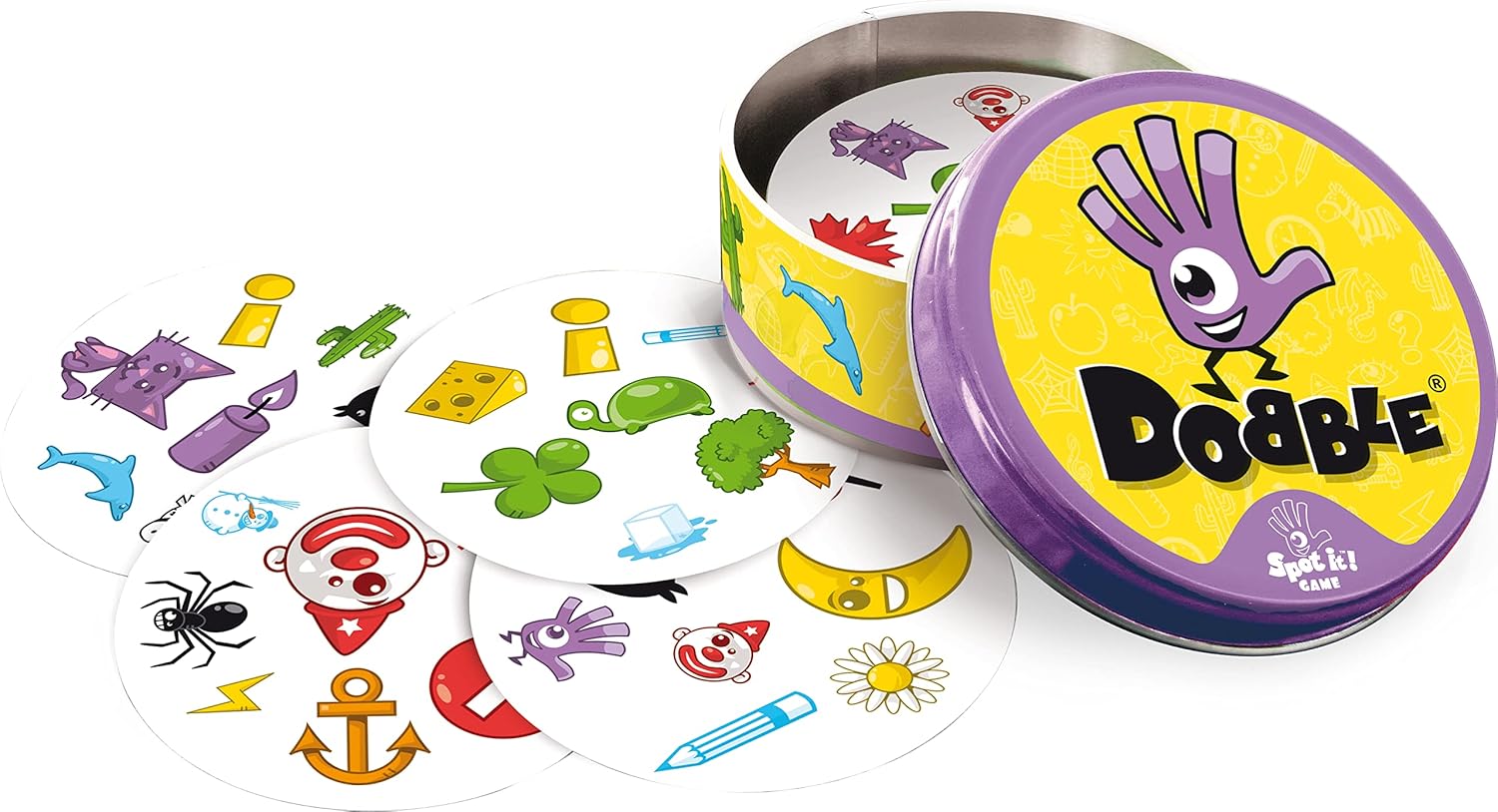 Asmodee Kid's Dobble, Visual Perception Card Game (Multicolour, Ages 6 and Above, 2 to8 Players)