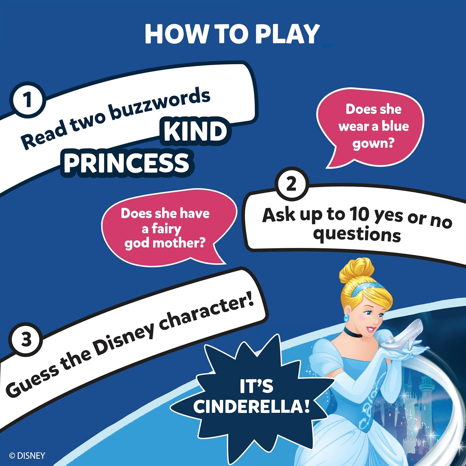 Skillmatics Guess in 10 Disney, Card Game for Girls, Boys, Kids, Teens, Adults, Who Love Cinderella, Mickey Mouse, Moana, Gifts for Ages 6, 7, 8, 9 and Up