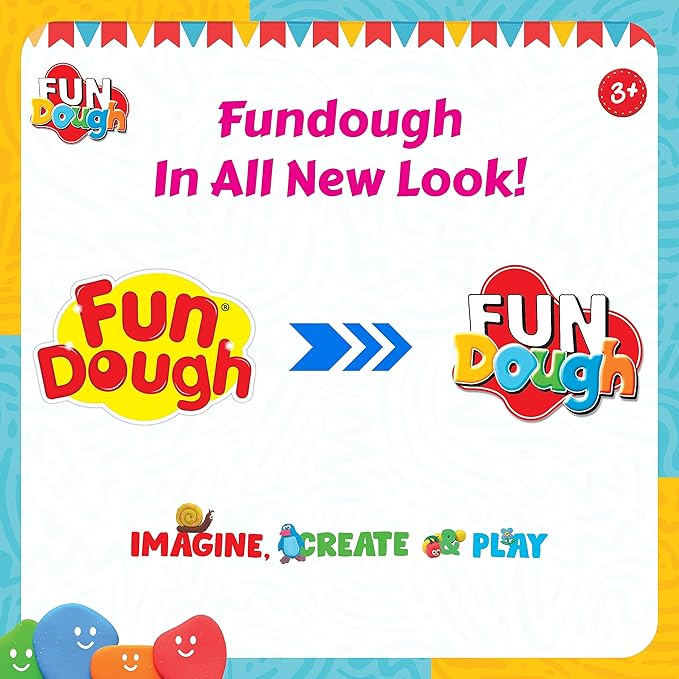 Funskool Fundough Fun Pack, 12 tubs of Dough, 50gms Each, Toys for Kids, Shaping, Sculpting, 3 Years and Above, Multicolour