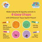 Jungle Safari Aqua Squish Kit | Make More Than 40 3D Colorful Soft and Squishy Jungle Animals | Magic Water Elf Gel Toys for Girls and Boys | 6 Animal Moulds | Ideal for Birthday Gift