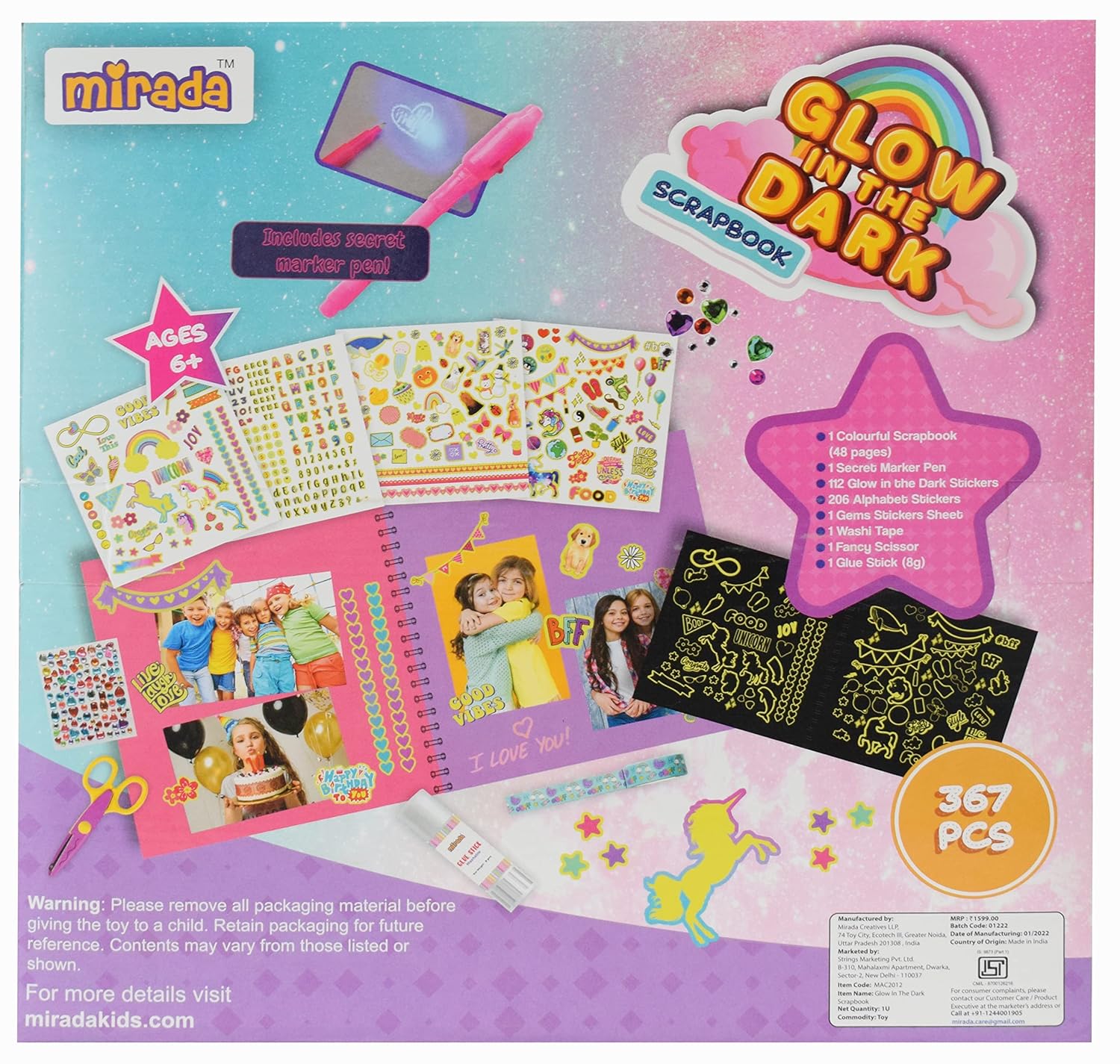 Mirada Art & Craft,BFF Scrapbook, Ideal Gift for Boys & Girls, 6+ (MAC2010)