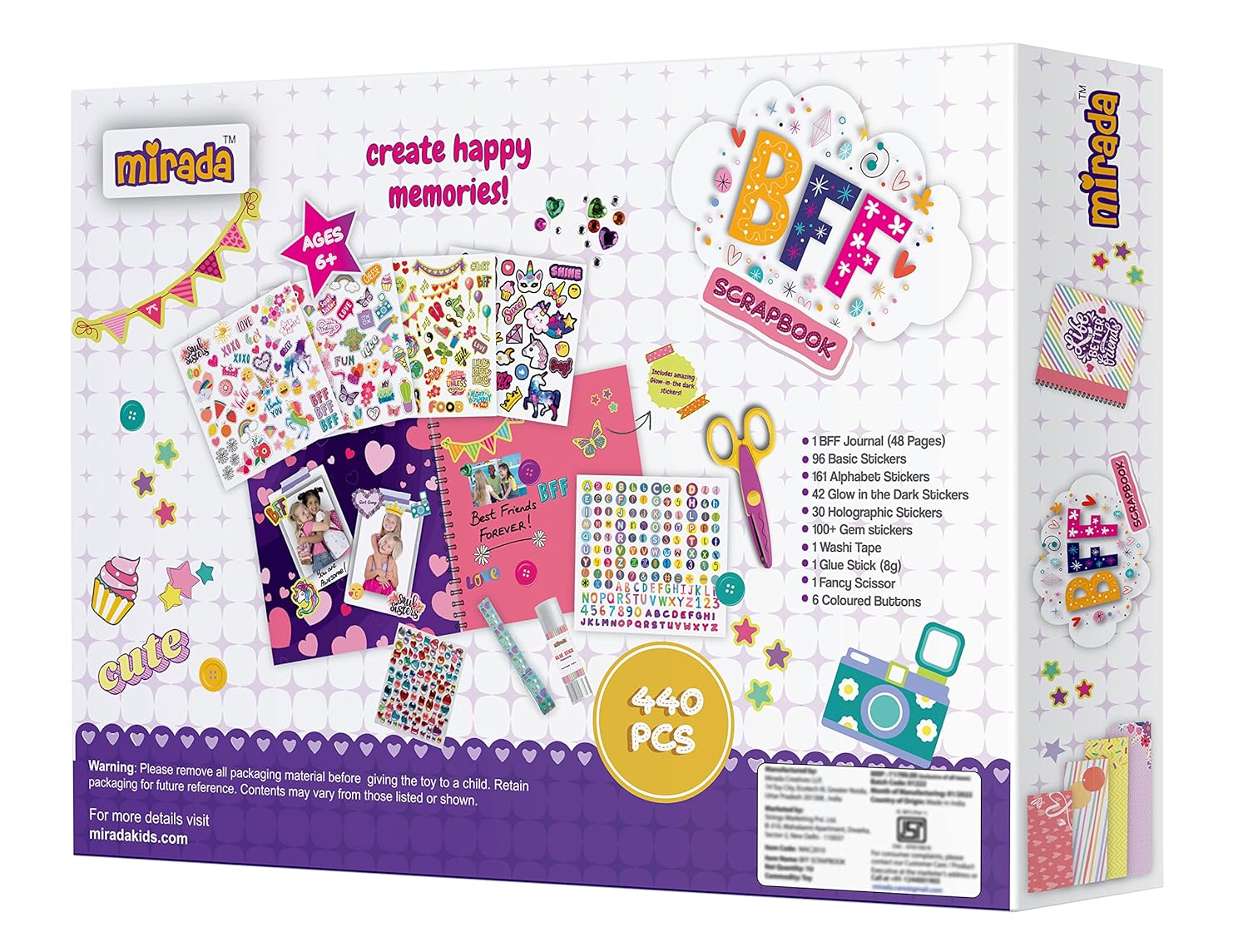 Mirada Art & Craft,BFF Scrapbook, Ideal Gift for Boys & Girls, 6+ (MAC2010)