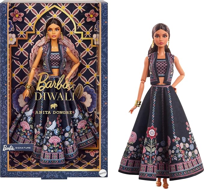 Barbie Diwali Doll by Anita Dongre Wearing Festival of Lights Look, Holiday Collectible with Doll Stand & Certificate of Authenticity