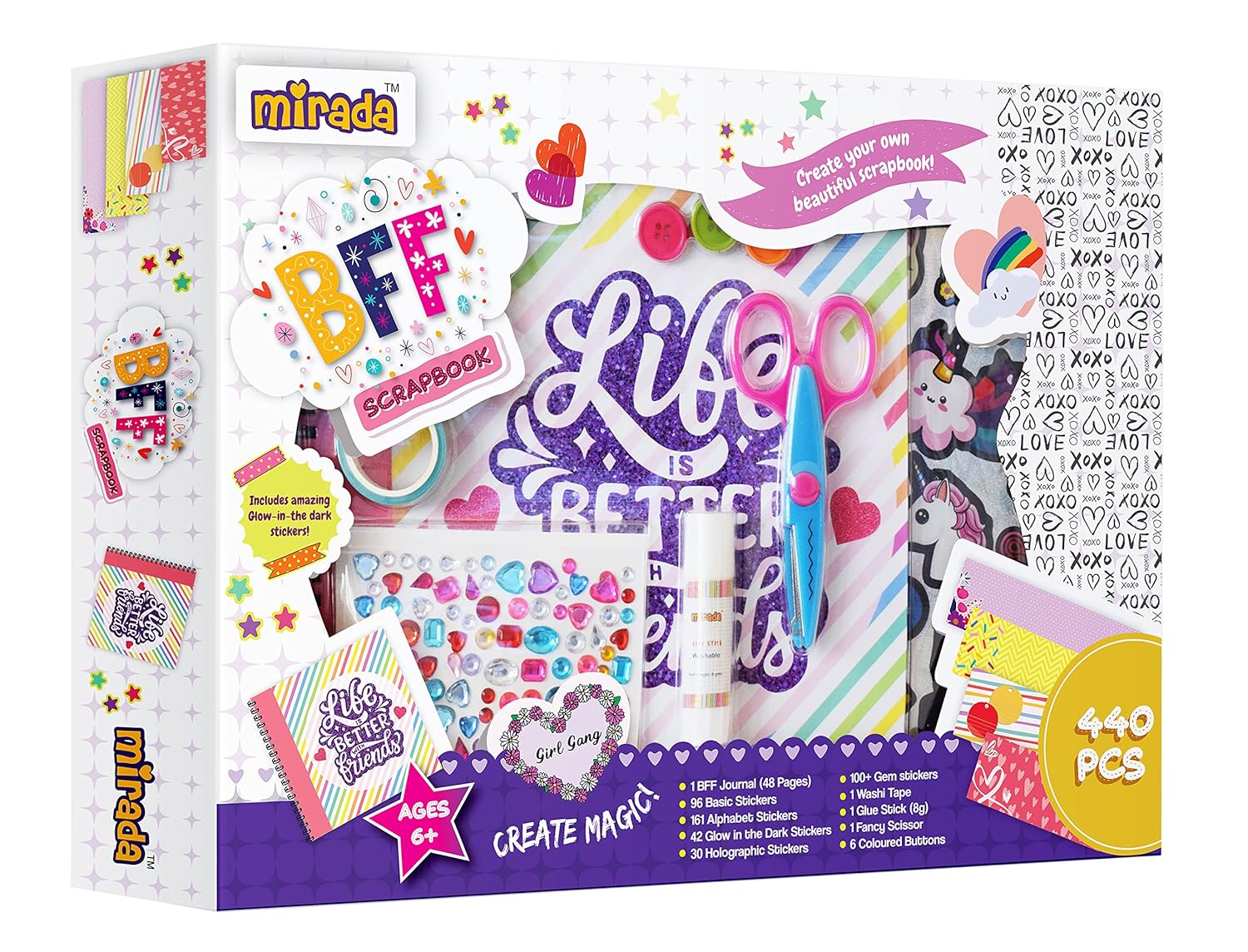 Mirada Art & Craft,BFF Scrapbook, Ideal Gift for Boys & Girls, 6+ (MAC2010)