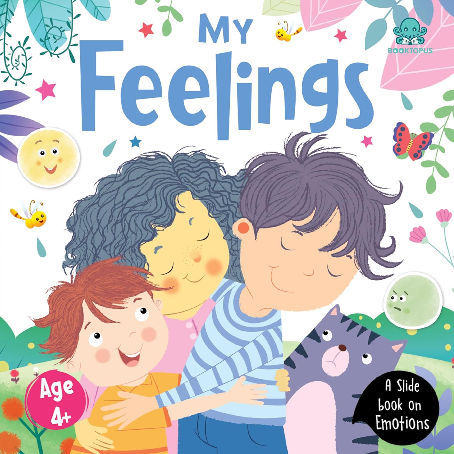 Booktopus Slide and Learn Board Book – My Feelings Emotional Learning Book – Interactive Books for Kids 4+ Years – Social Skills Development
