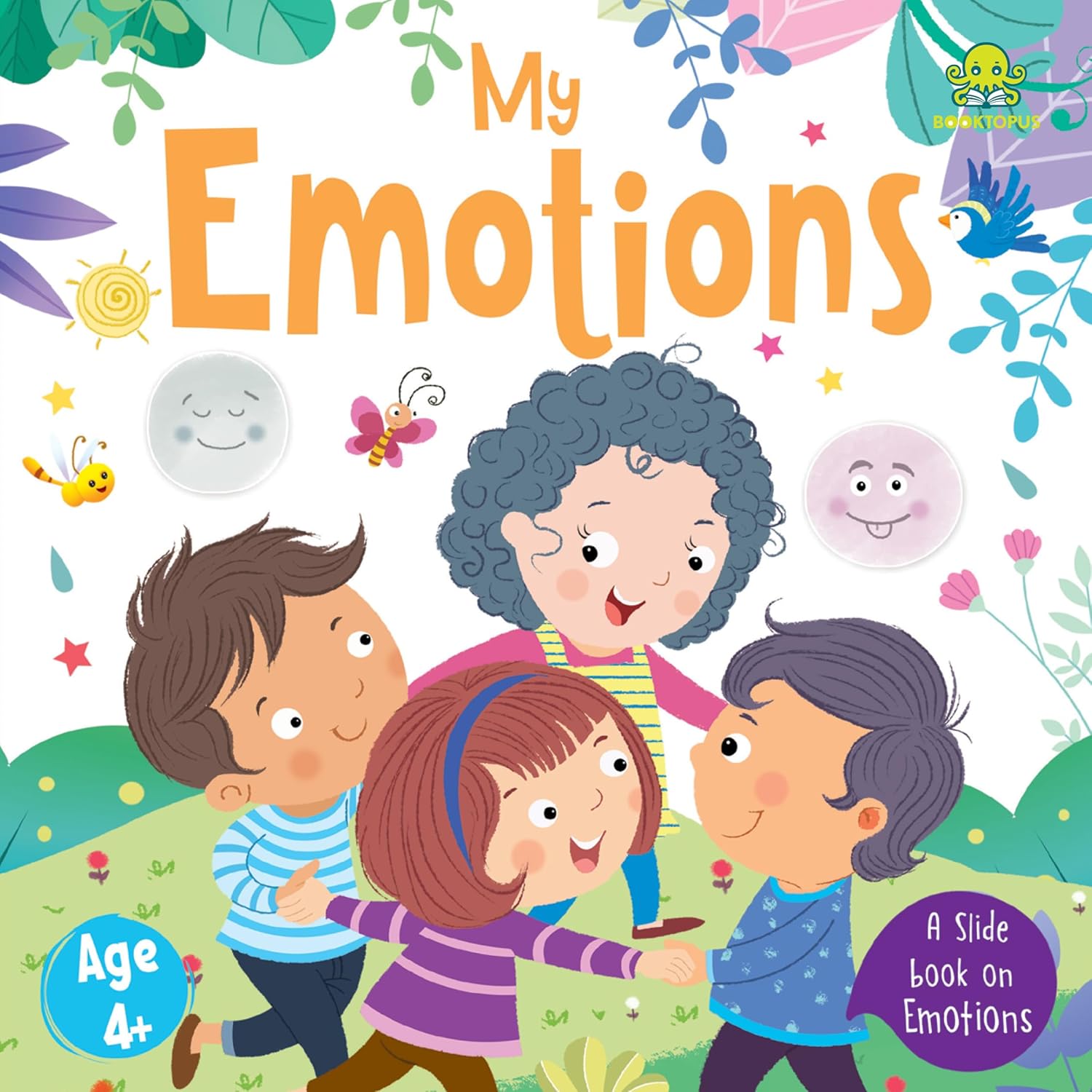Booktopus Slide and Learn Board Book – My Emotions Emotional Learning Book – Interactive Books for Kids 4+ Years – Social Skills Development