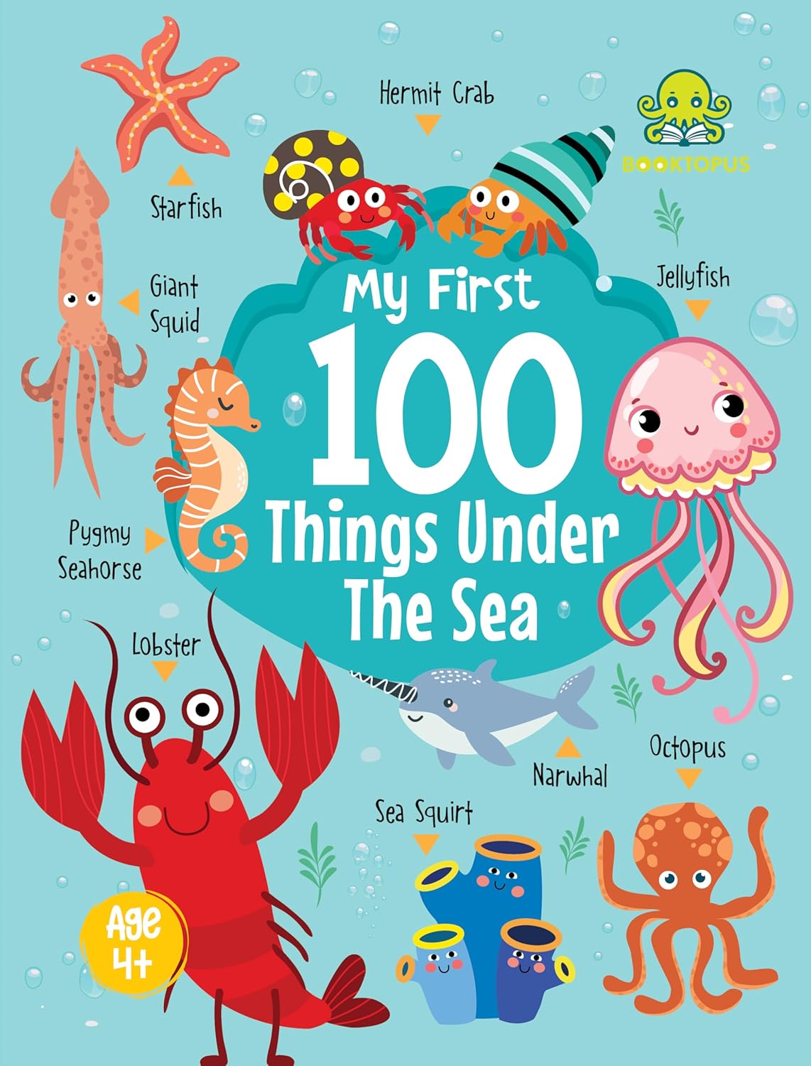 Booktopus Mini Board Book – My First 100 Things Under The Sea – Early Learning Books for Kids – Picture Books for Baby 4+ Years