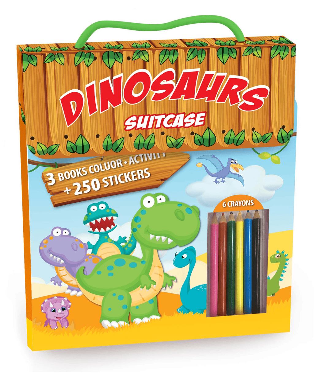 Hello Friend Books My Suitcase Activity Bag Dinosaurs:  – Complete Activity Case with Colouring Books, Activity Book and Sticker Book, Great for Gifts and Travel