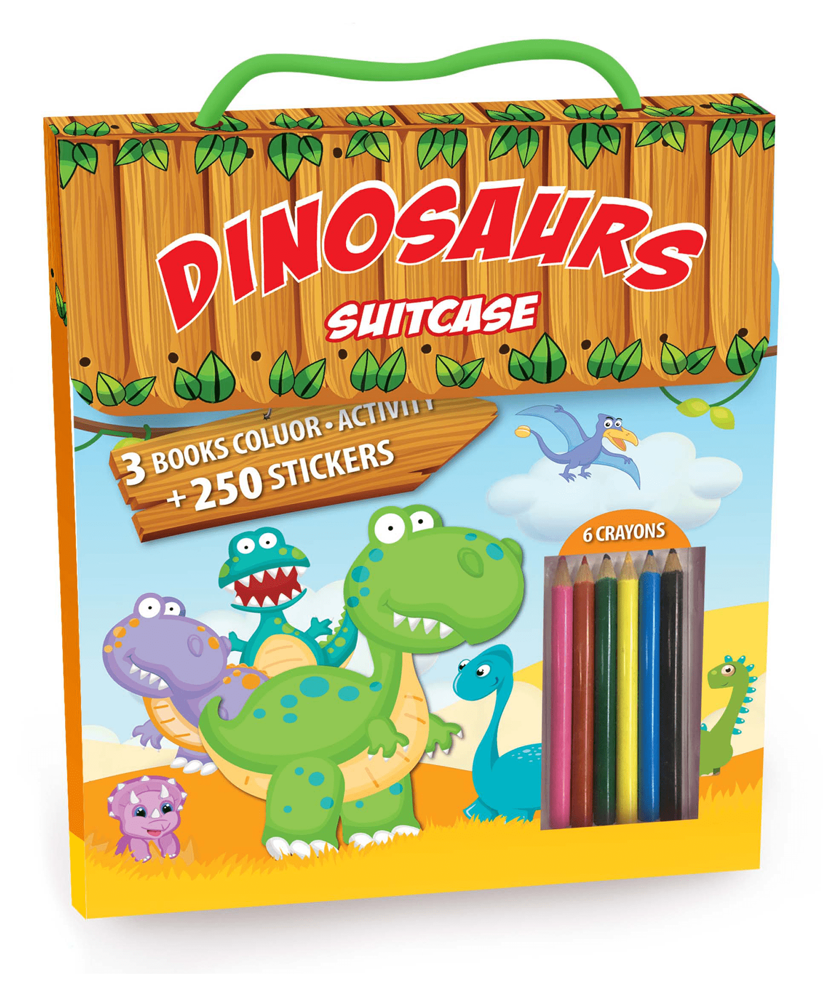 Hello Friend Books My Suitcase Activity Bag Dinosaurs:  – Complete Activity Case with Colouring Books, Activity Book and Sticker Book, Great for Gifts and Travel