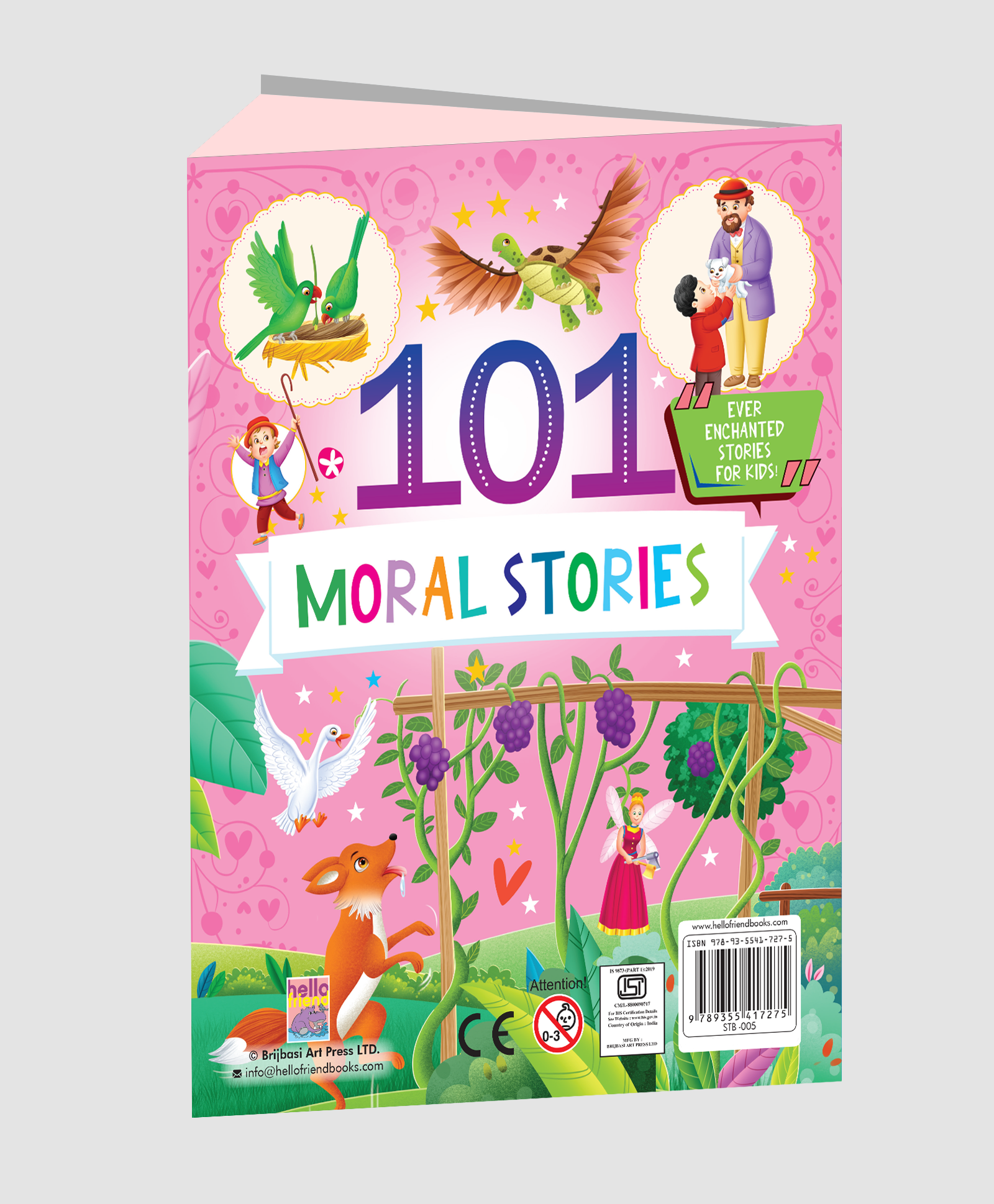 Hello Friend Books 101 Moral Stories: Illustrated Padded Book With a Collection of Enchanting Short Tales for Kids