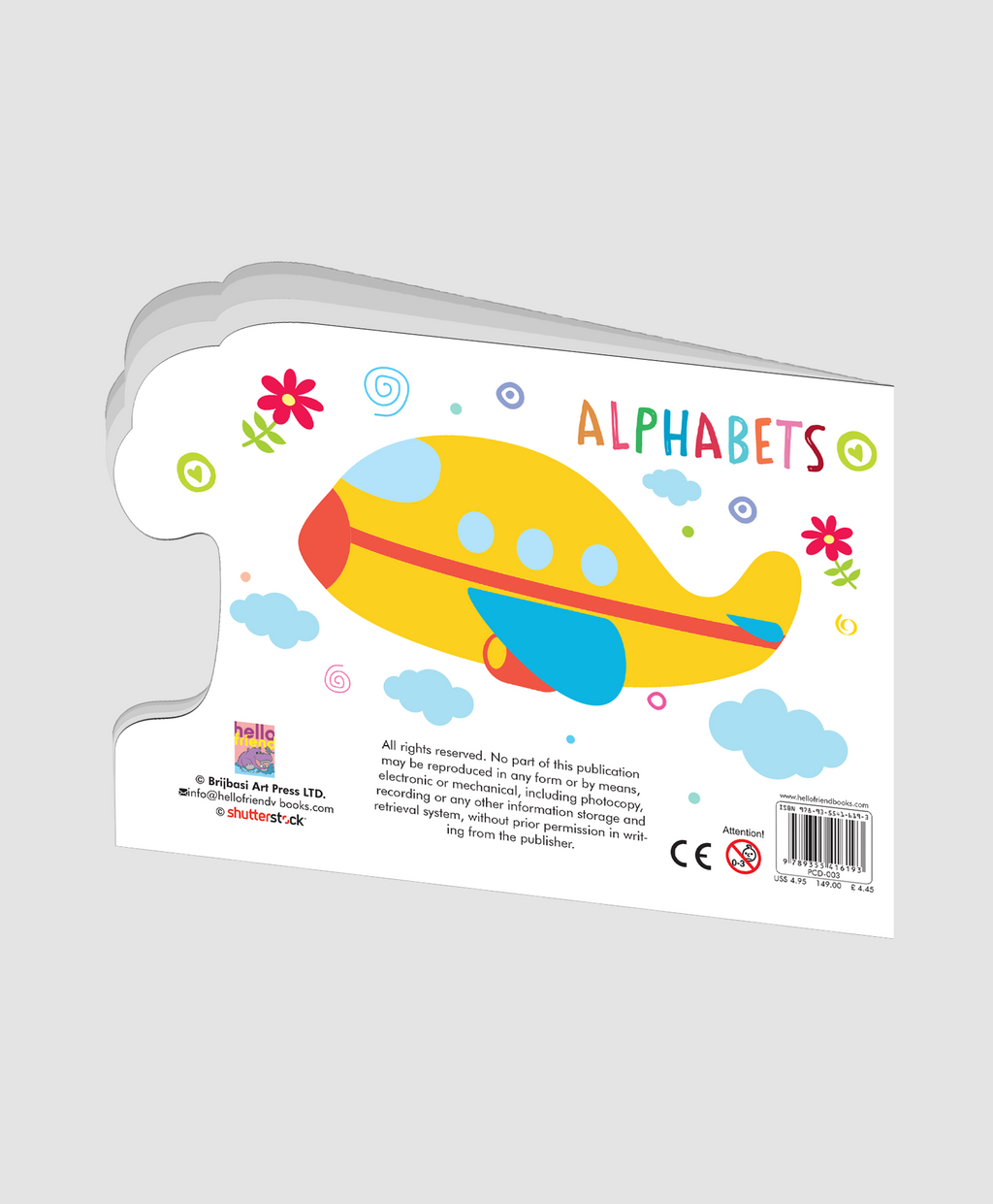 Hello Friend Books Die Cut Board Book: My First Alphabets- Shaped Board Book with Vibrant Illustrations for Kids