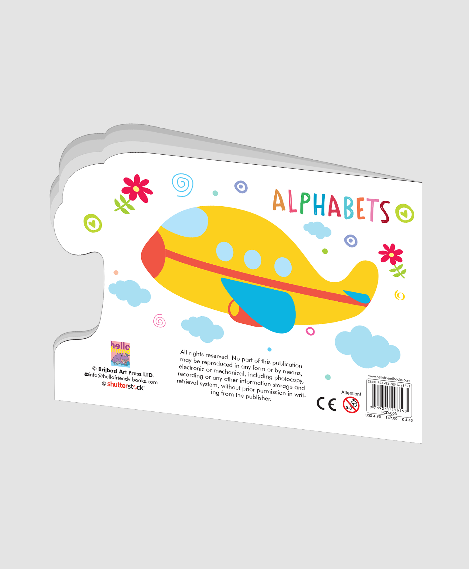 Hello Friend Books Die Cut Board Book: My First Alphabets- Shaped Board Book with Vibrant Illustrations for Kids
