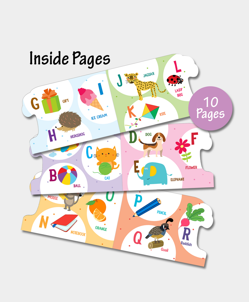 Hello Friend Books Die Cut Board Book: My First Alphabets- Shaped Board Book with Vibrant Illustrations for Kids