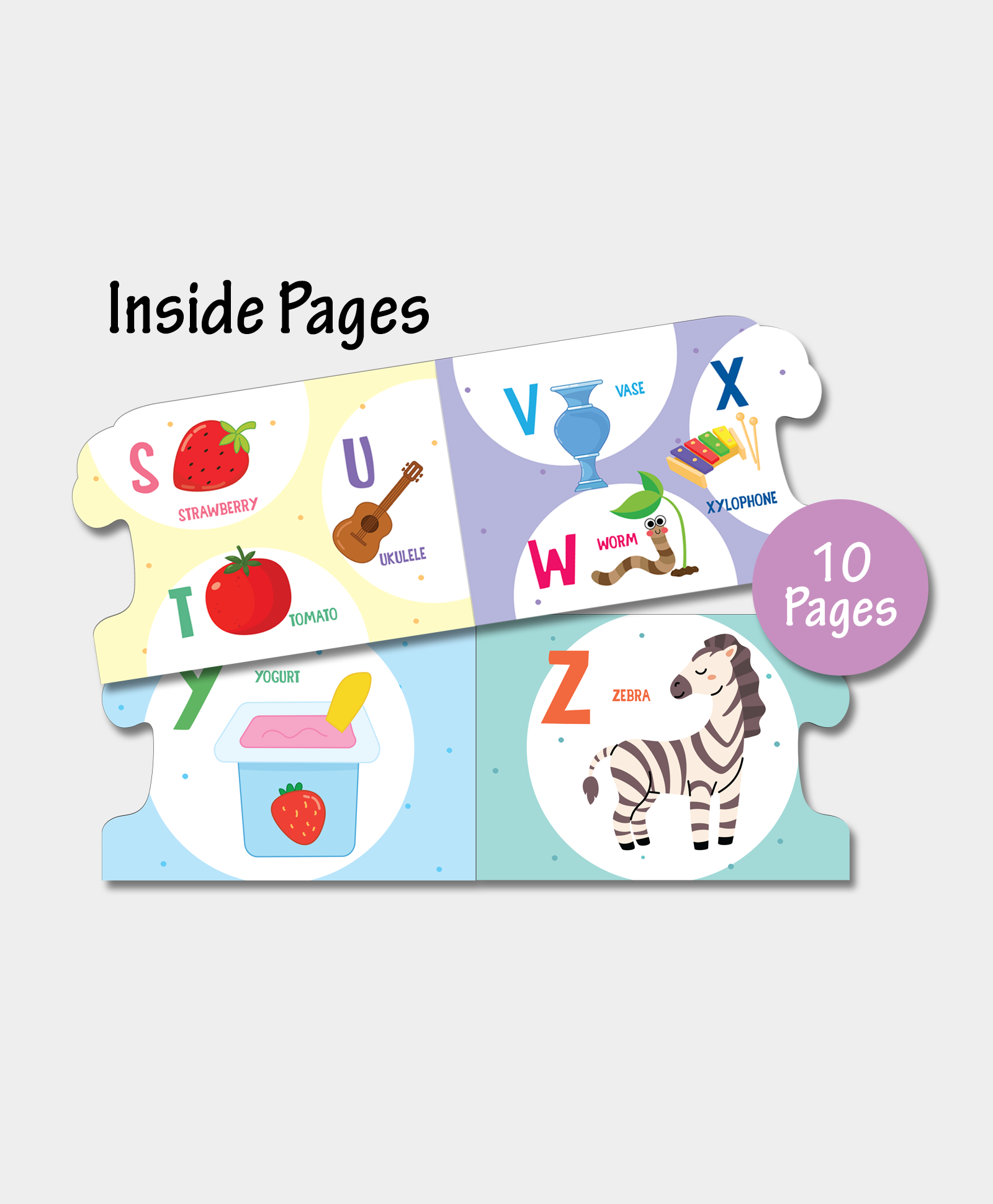 Hello Friend Books Die Cut Board Book: My First Alphabets- Shaped Board Book with Vibrant Illustrations for Kids