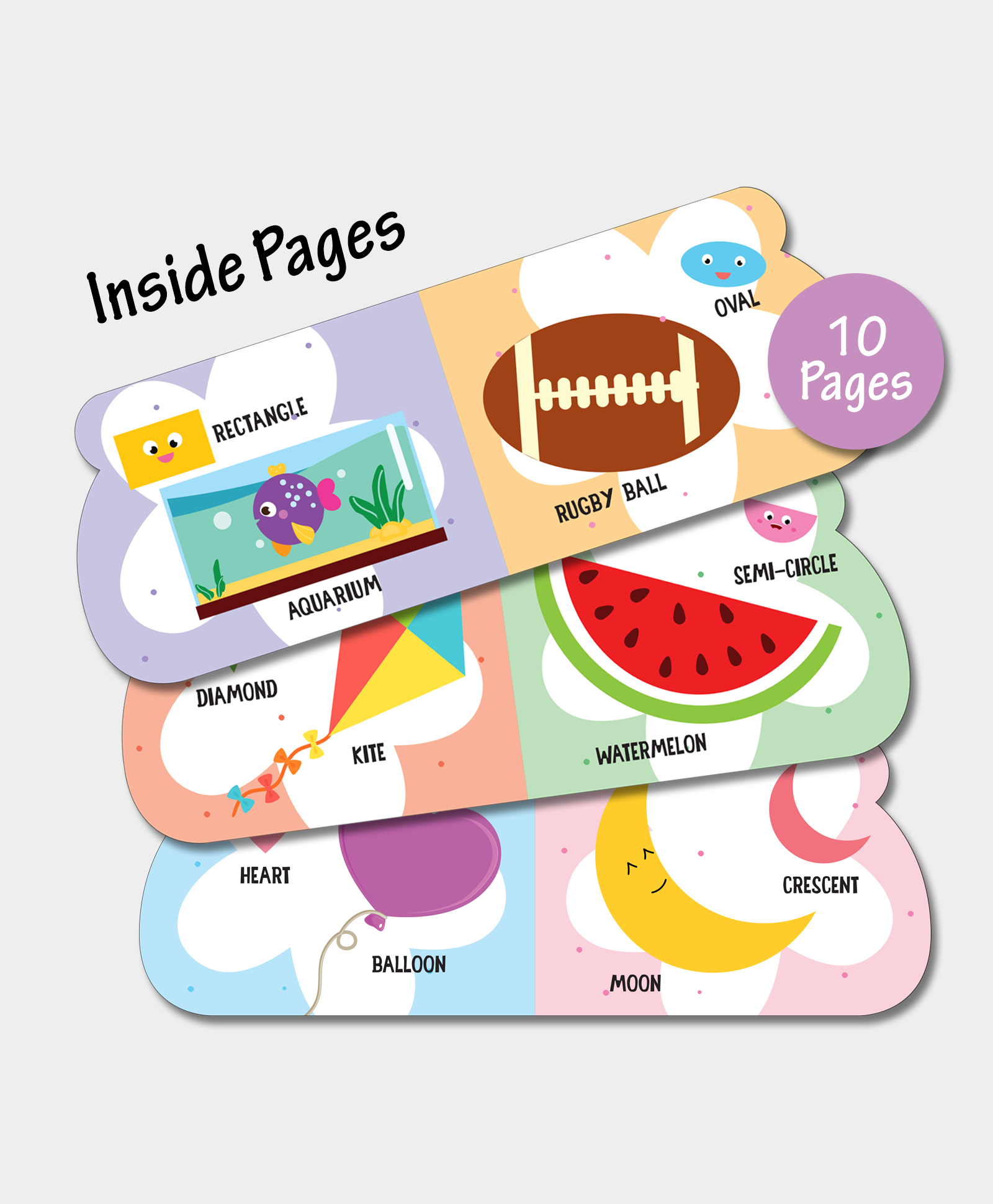 Hello Friend Books Die Cut Board Book: My First Shapes- Shaped Board Book with Vibrant Illustrations for Kids