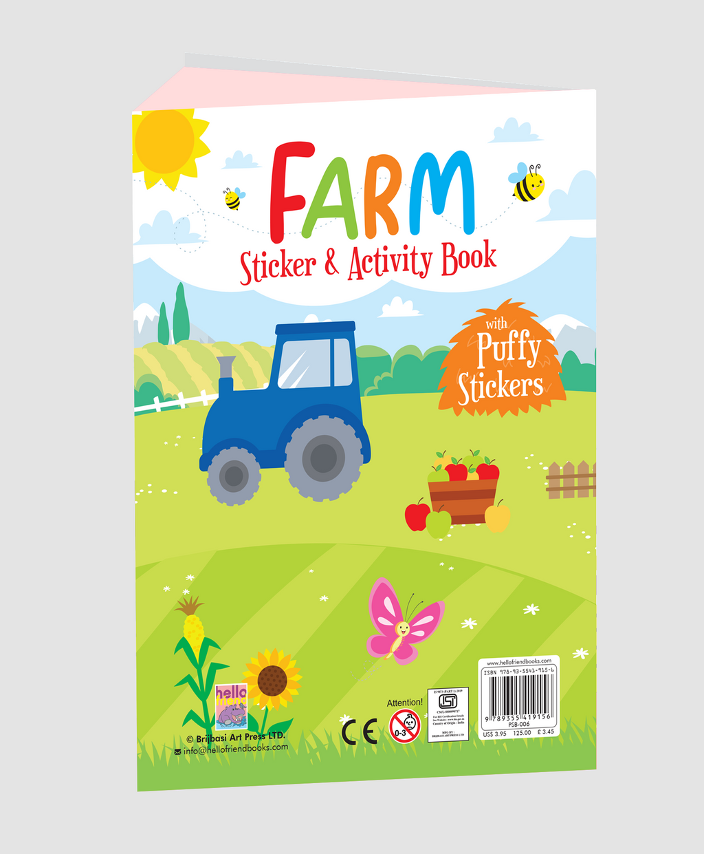 Hello Friend Books Puffy Stickers Activity Book: Farm- Amazing Actvity Book with Colourful Puffy Stickers for Kids to Enjoy