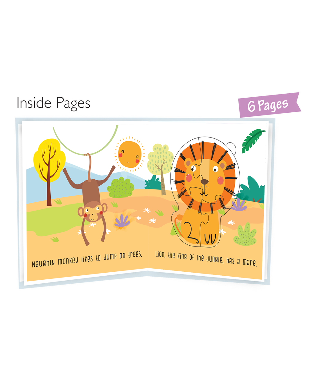 Hello Friend Books Jungle Animals Puzzle Book: Board Book with Jigsaw Puzzles for Kids