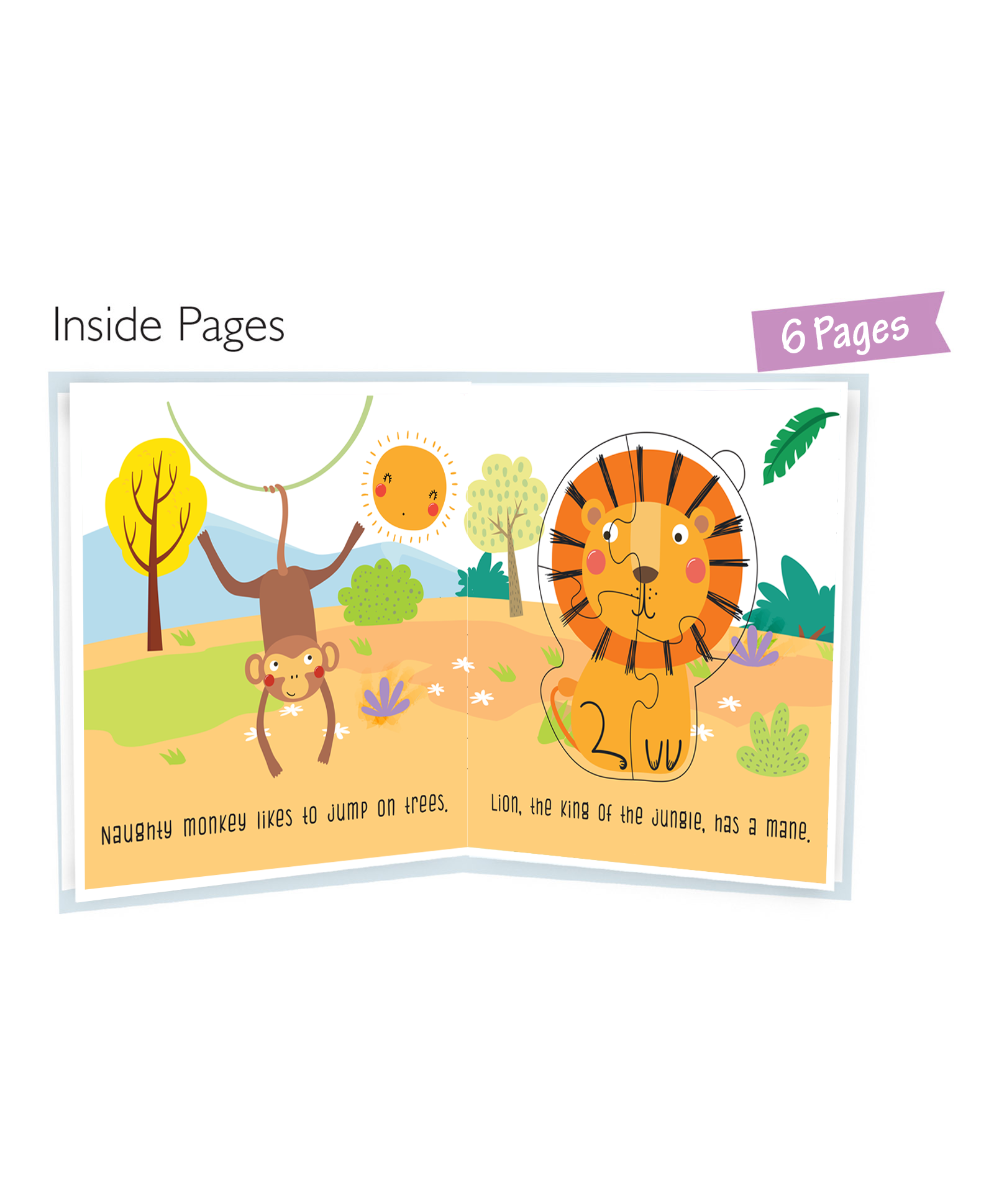 Hello Friend Books Jungle Animals Puzzle Book: Board Book with Jigsaw Puzzles for Kids