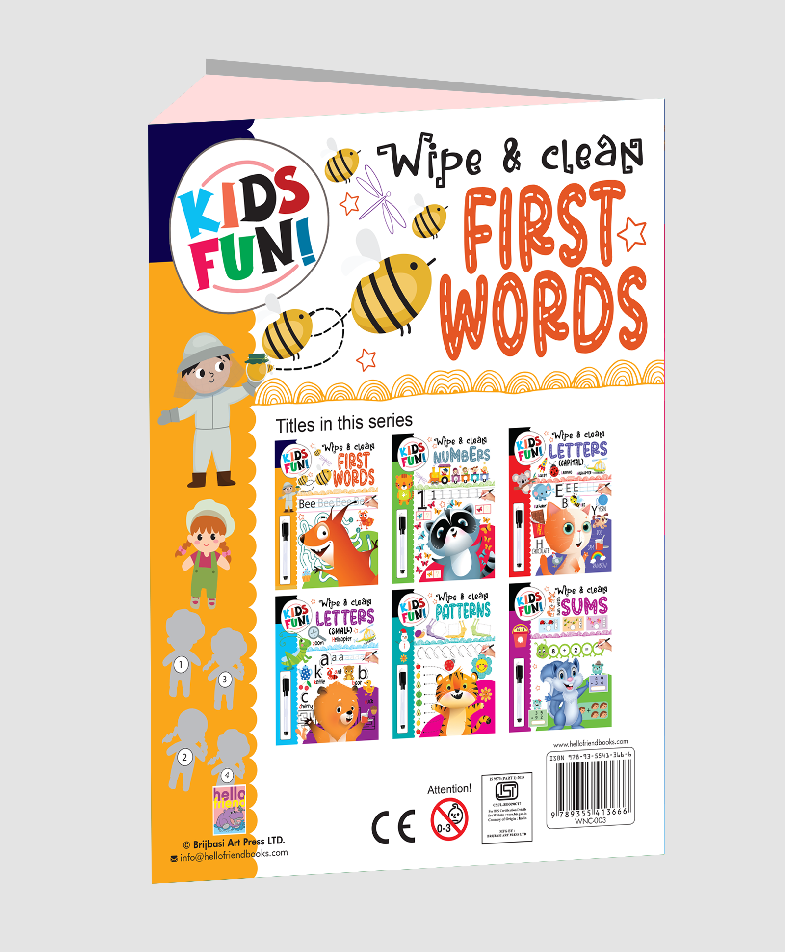 Hello Friend Books Kids Fun! Reusable Wipe and Clean Book – Embark on an Exciting Journey Exploring First Words and Enhance Early Learning Skills Through Playful Interaction