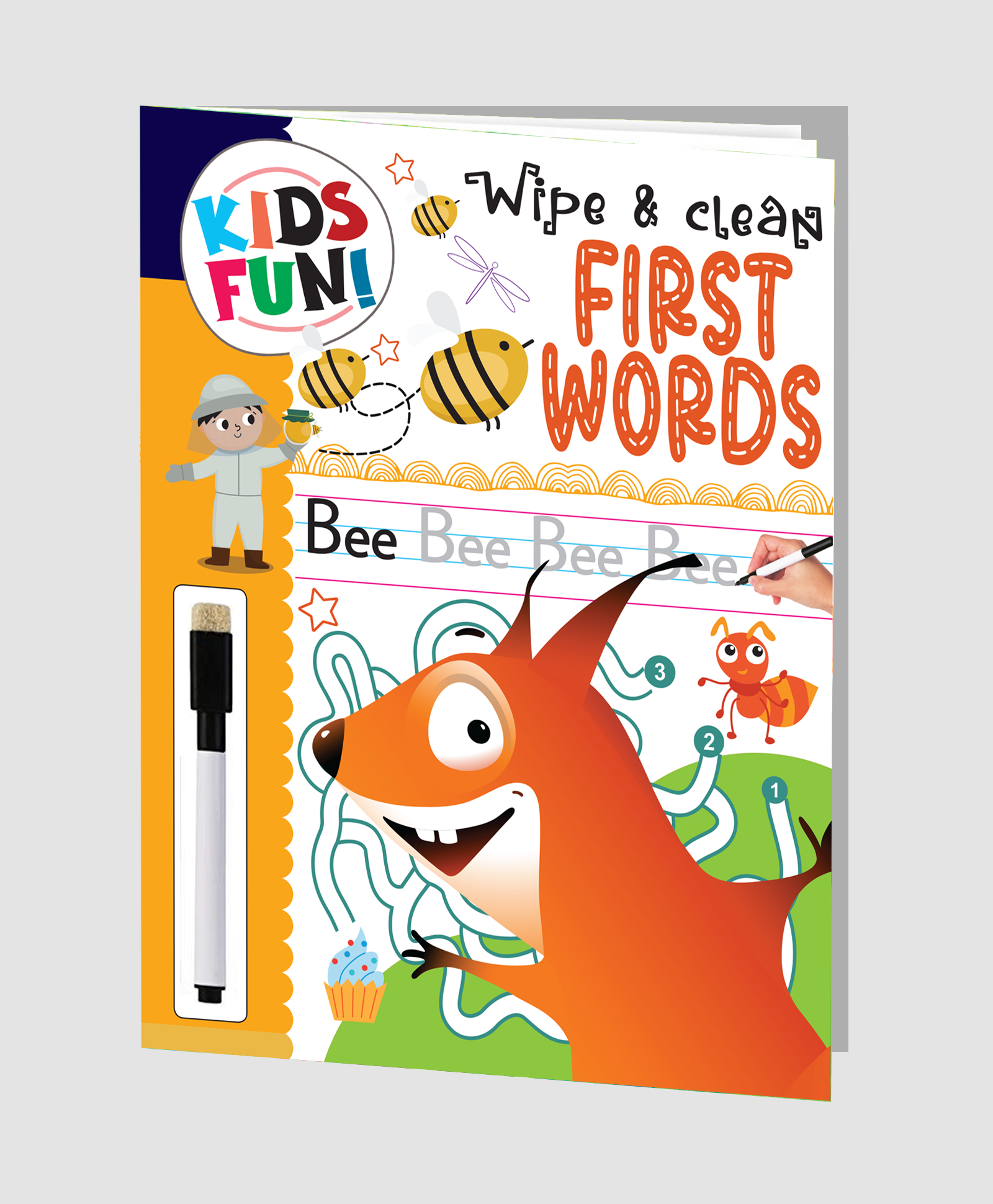 Hello Friend Books Kids Fun! Reusable Wipe and Clean Book – Embark on an Exciting Journey Exploring First Words and Enhance Early Learning Skills Through Playful Interaction