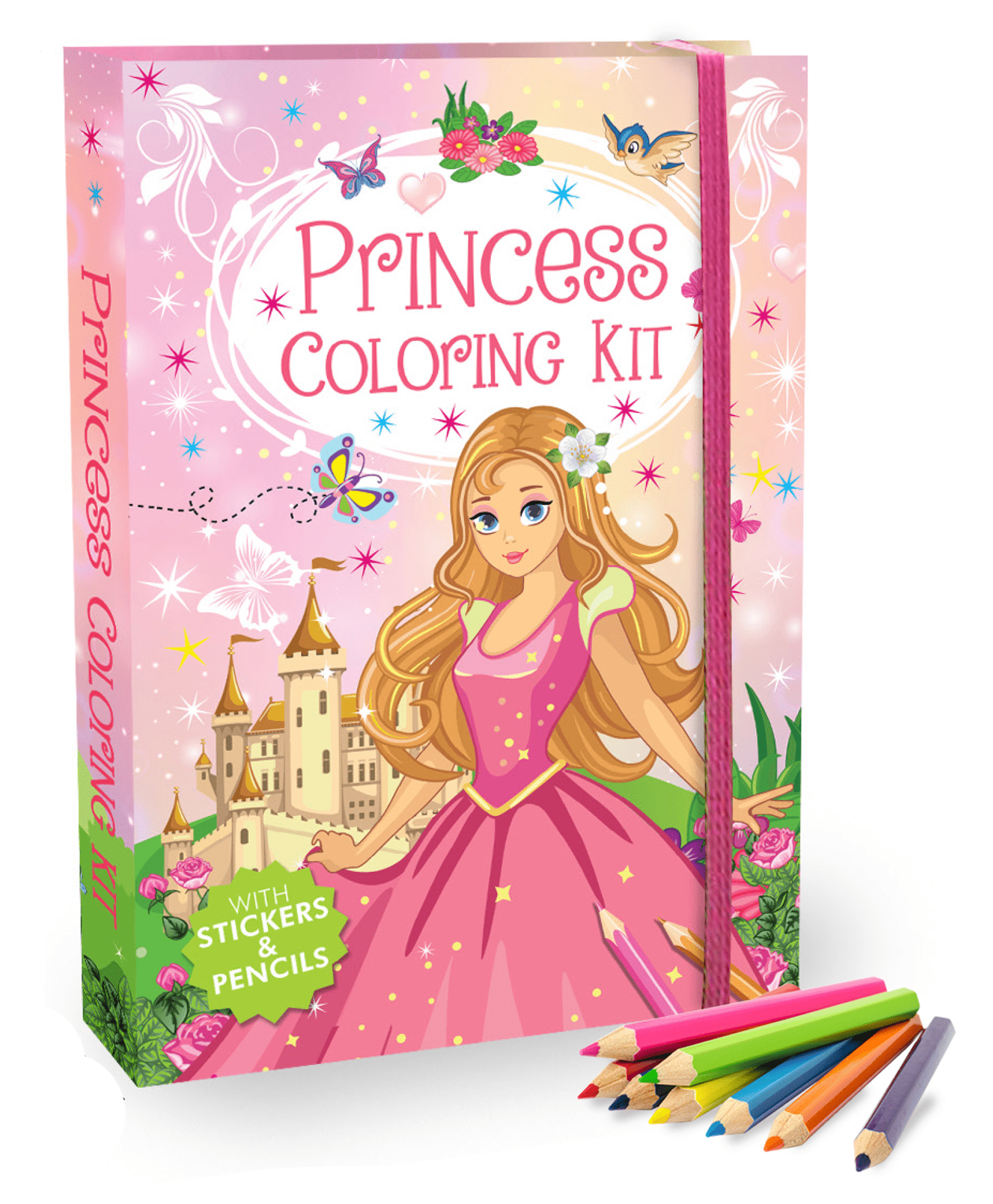 Hello Friend Books Colouring and Sticker Travel Art Kit: Princess – Beautiful Colouring Kit with Colouring Pad, Sticker Sheets, and Colour Pencils