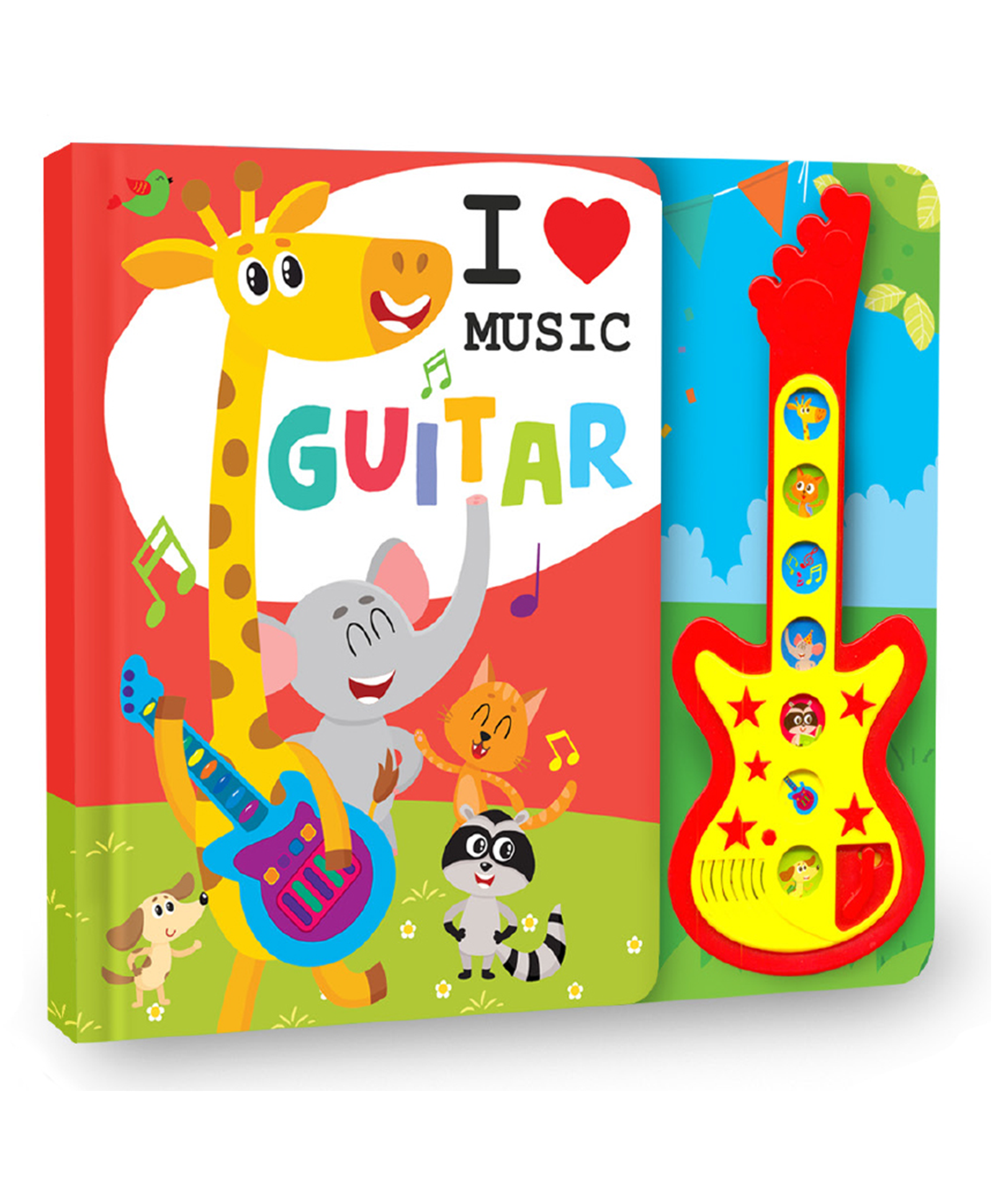 Hello Friend Books My First Guitar Sound Book for Kids: A Board Book with 5 Spreads and 7 Animals Sounds, +4 Years