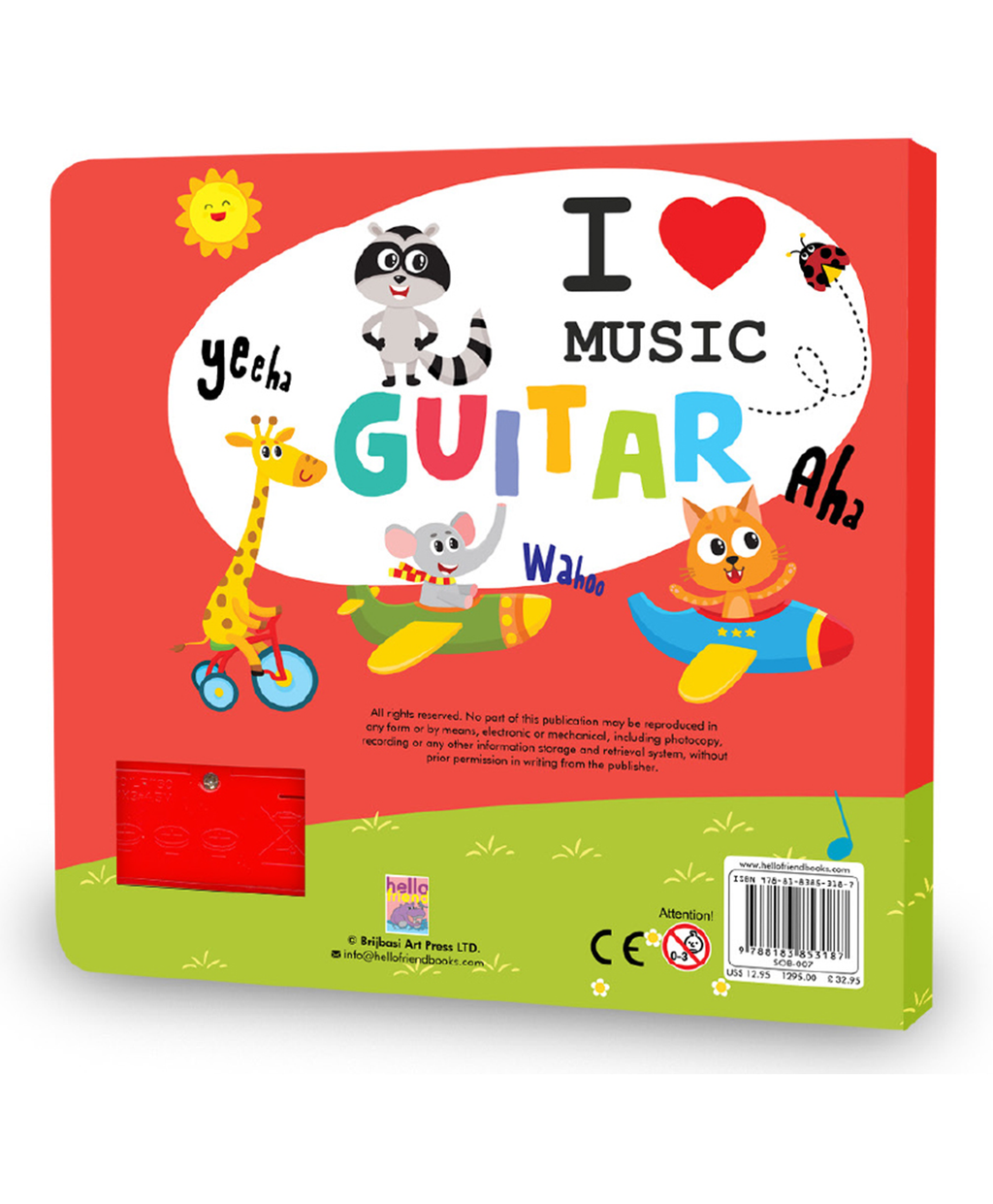 Hello Friend Books My First Guitar Sound Book for Kids: A Board Book with 5 Spreads and 7 Animals Sounds, +4 Years
