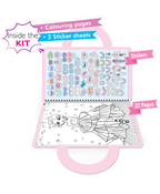 Hello Friend Books My Portable Fashion Sticker and Colouring Bag: Practice Colouring with Easy to Handle and Carry Book – Perfect for Girls, Travel and Gifting