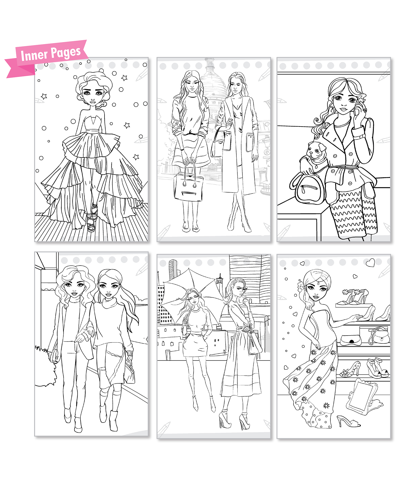 Hello Friend Books My Portable Fashion Sticker and Colouring Bag: Practice Colouring with Easy to Handle and Carry Book – Perfect for Girls, Travel and Gifting