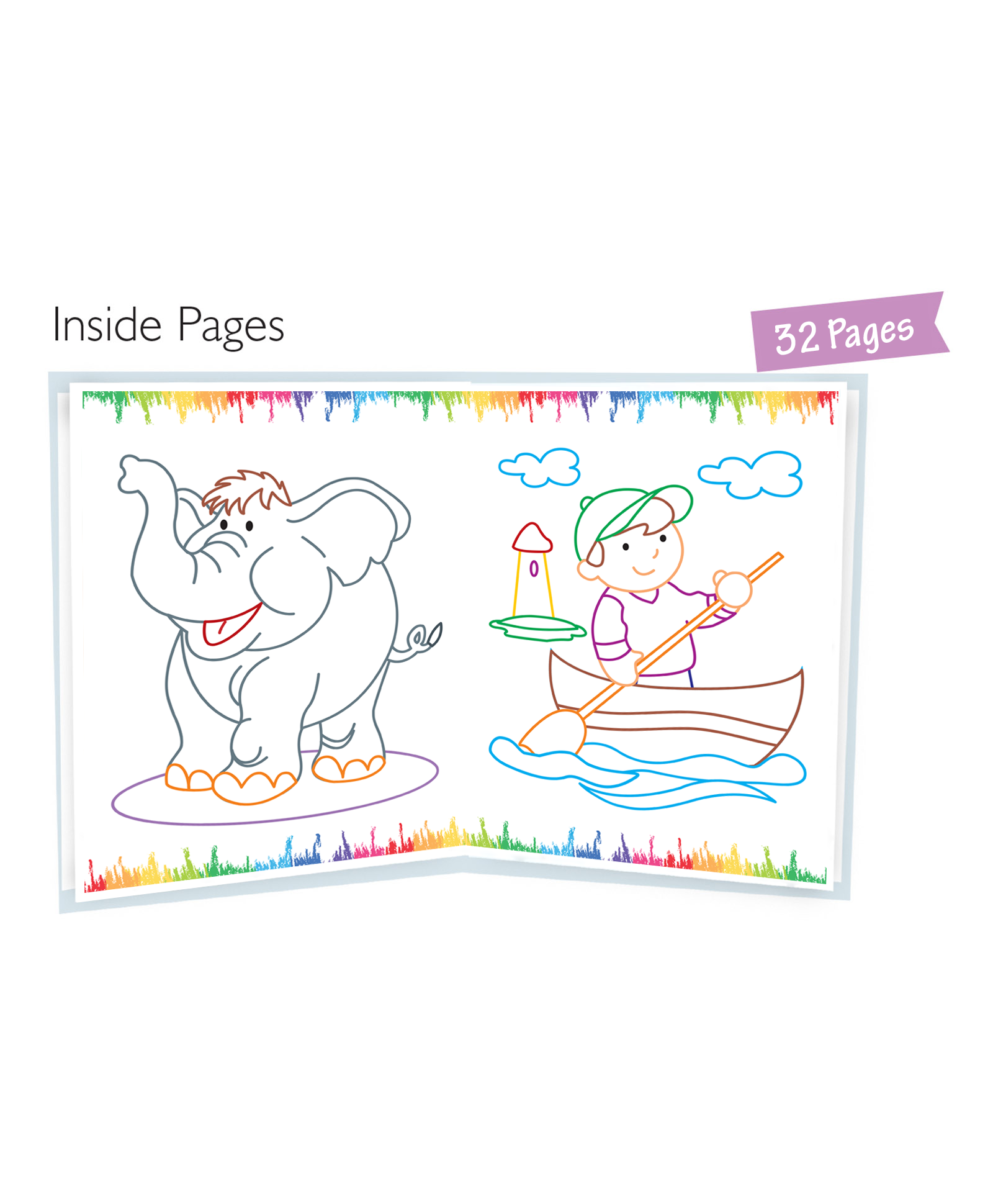 Hello Friend Books Colour in Fun Water Colouring Pad: Exciting Water Colouring with Colouring Book, Water Colours and Paint Brush (Purple)