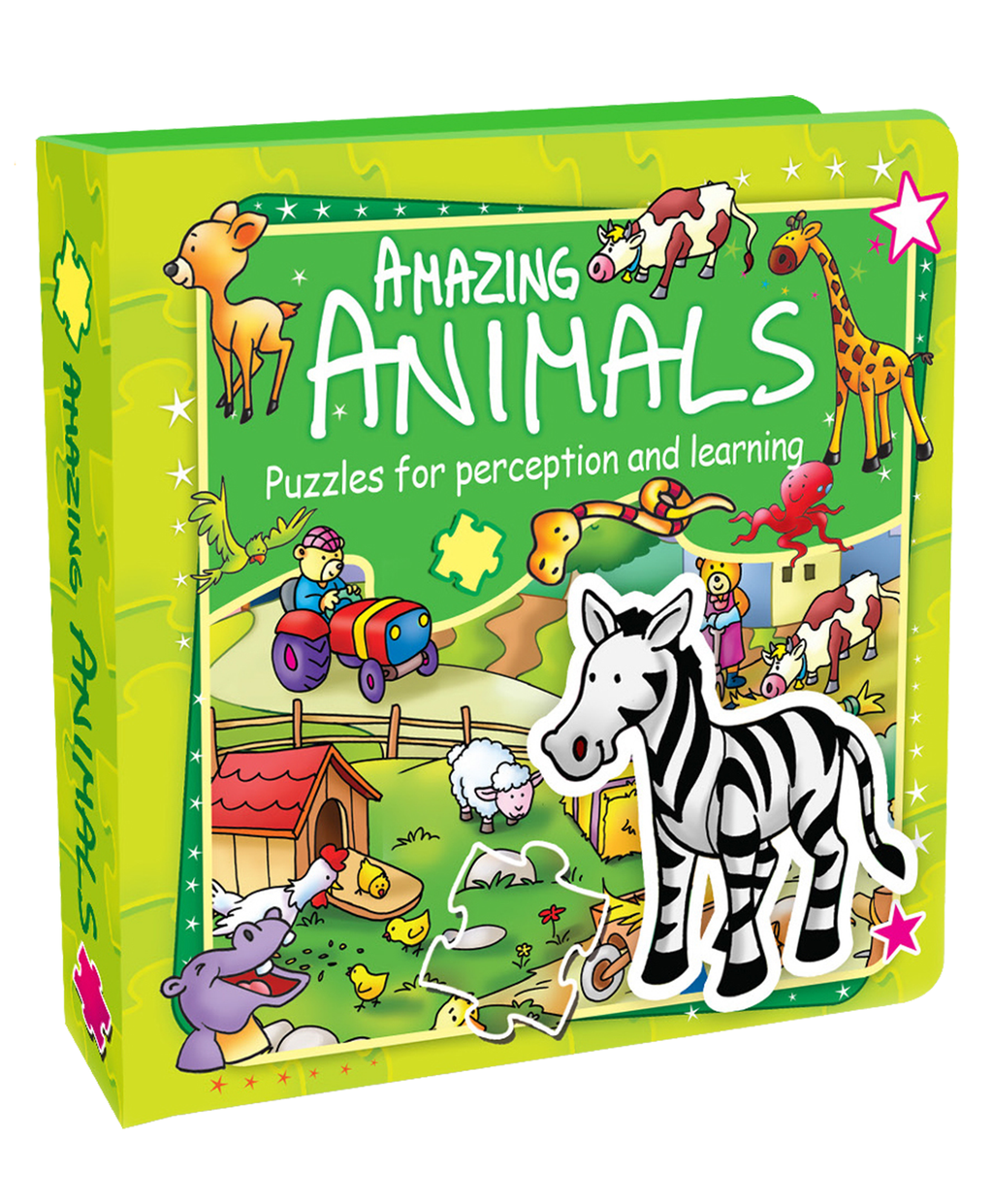 Hello Friend Books My Padded Puzzle Board Book: Amazing Animals- 9×6 Jigsaw Puzzle Pieces for Perception and Learning