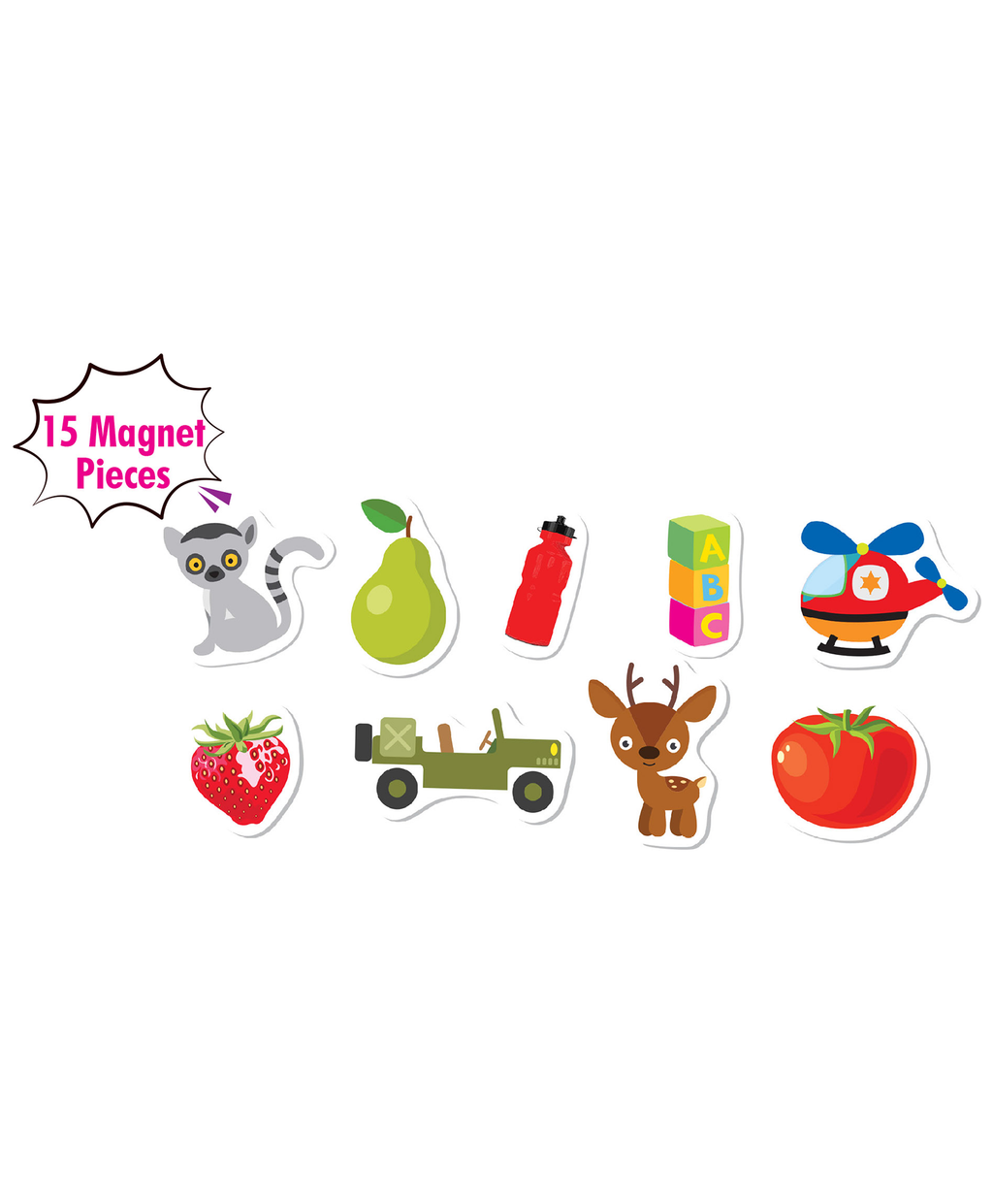 Hello Friend Books Magnetic Play Book: Learn First Words- Magnetic Board Book with 15 Magnet Puzzle Pieces