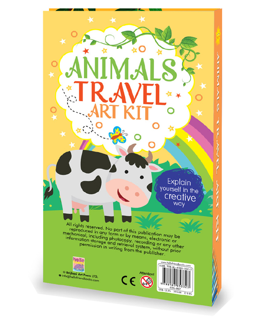 Hello Friend Books Travel Art Kit: Animals – Art Kit with 2 Colouring Pads and 12 Colour Pencils for Kids on the Go