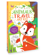 Hello Friend Books Travel Art Kit: Animals – Art Kit with 2 Colouring Pads and 12 Colour Pencils for Kids on the Go