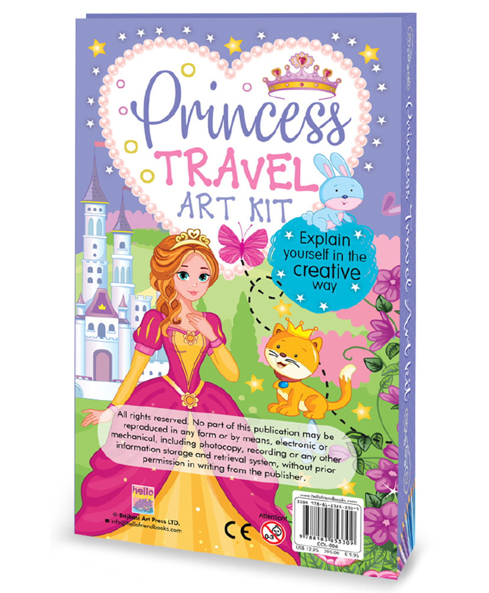 Hello Friend Books Travel Art Kit: Princess – Art Kit with 2 Colouring Pads and 12 Colour Pencils for Kids on the Go