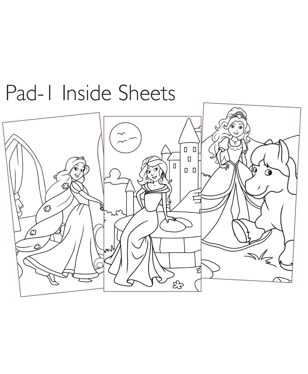 Hello Friend Books Travel Art Kit: Princess – Art Kit with 2 Colouring Pads and 12 Colour Pencils for Kids on the Go