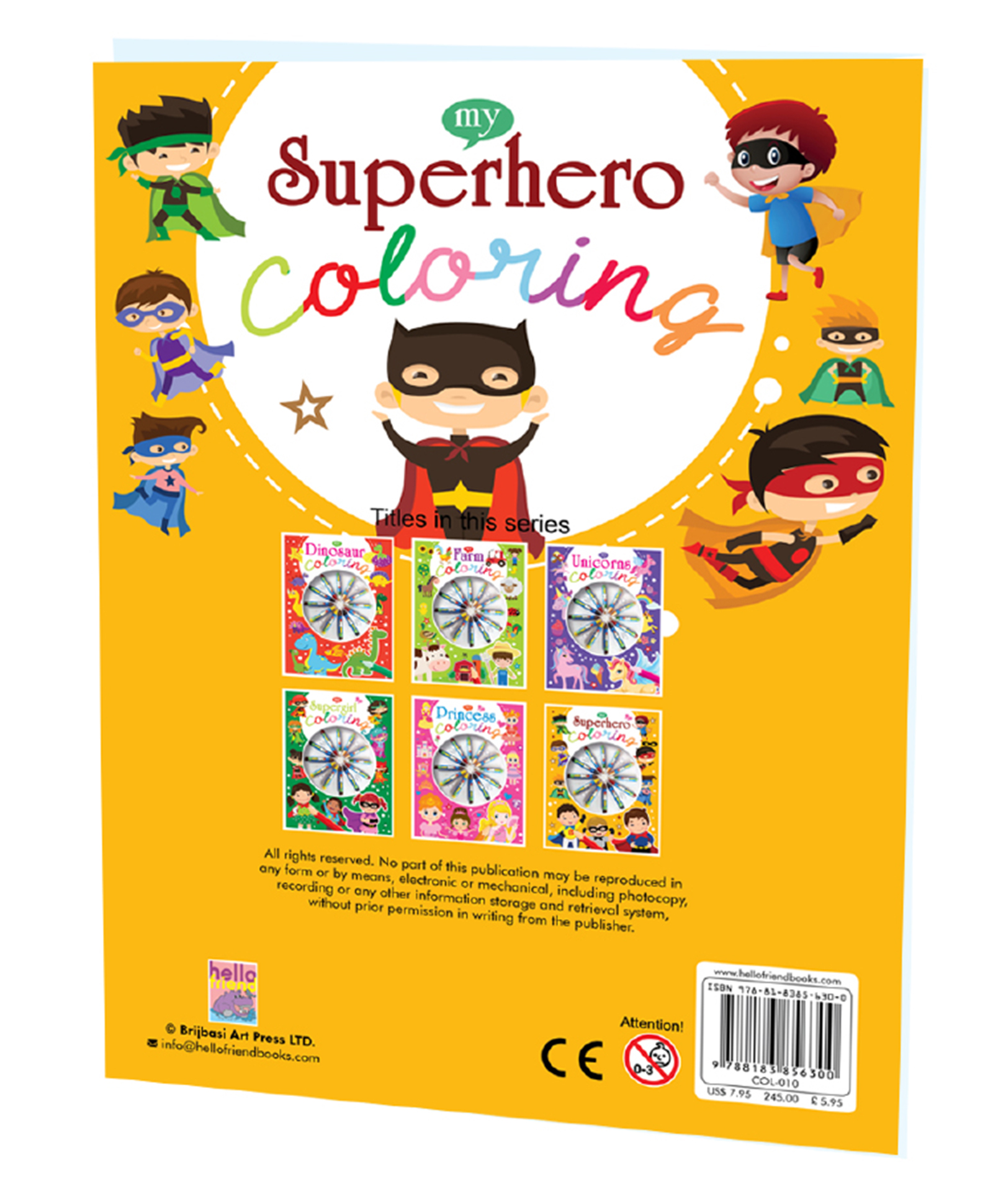 Hello Friend Books Colouring with Crayons: Supergirl – Colouring Book with 12 Attractive Crayon Colours