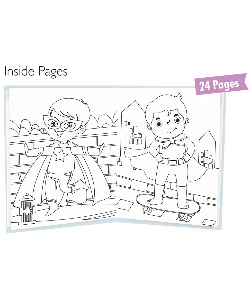 Hello Friend Books Colouring with Crayons: Superhero – Colouring Book with 12 Attractive Crayon Colours