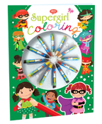 Hello Friend Books Colouring with Crayons: Supergirl – Colouring Book with 12 Attractive Crayon Colours